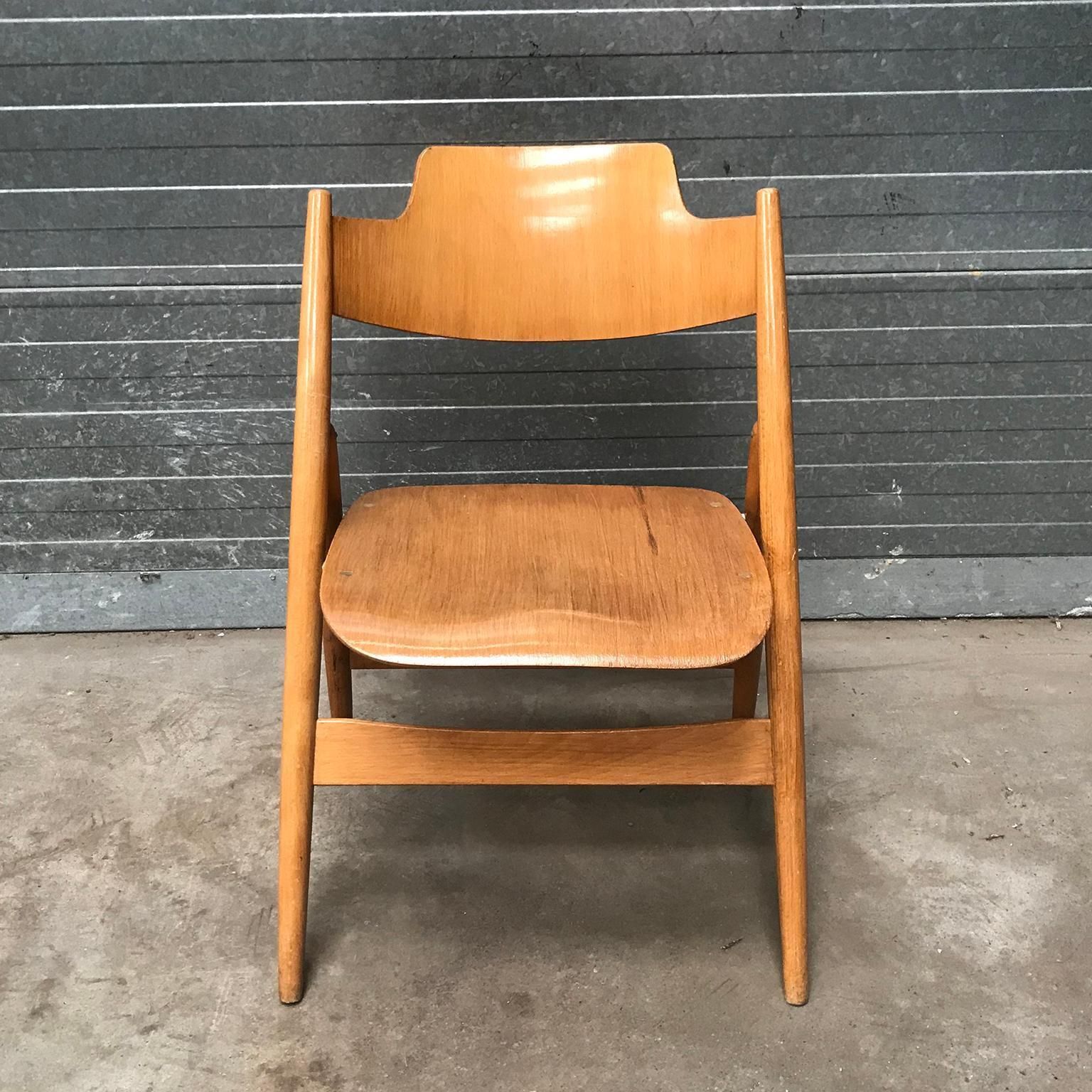 photo for sale 1952, Egon Eiermann For Wilde & Spieth, Wooden Folding Chair