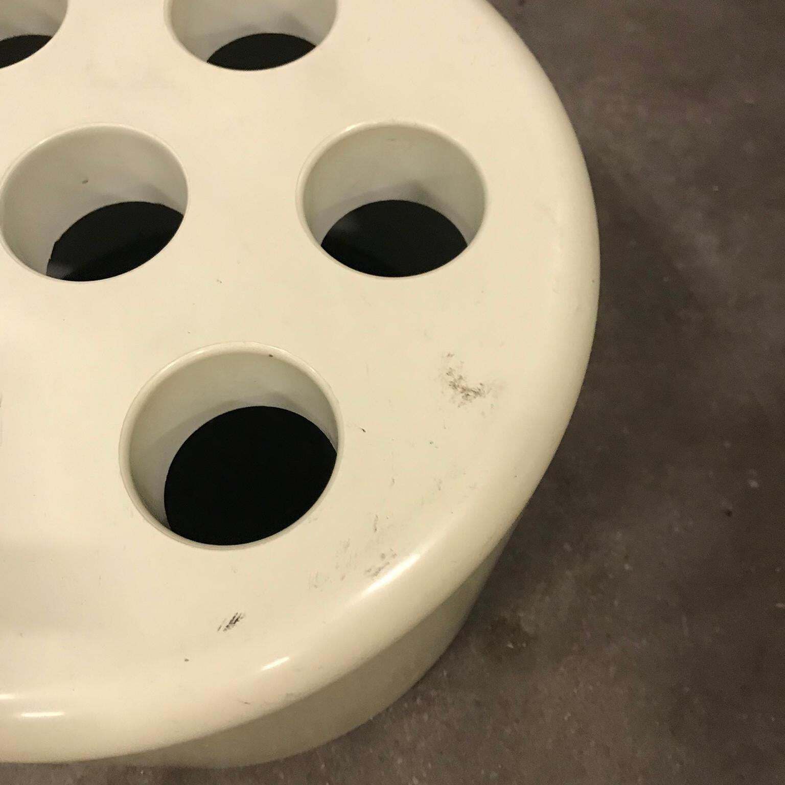 Space Age Roberto Lucci/Paolo Orlandini White Plastic Umbrella Stand, Circa 1970 photo buy