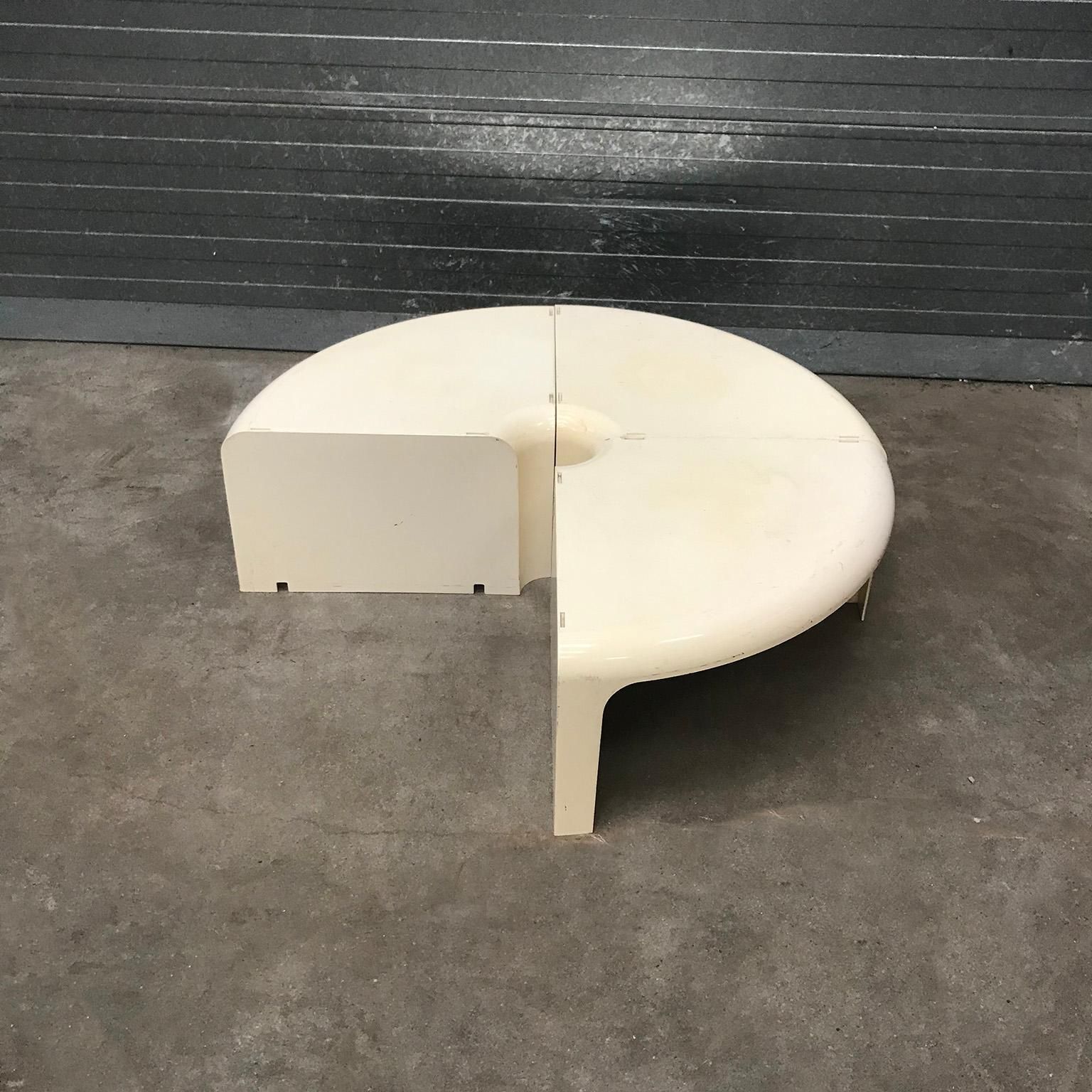 Three Half Round Plastic Side Tables In Off White, Circa 1970 photo Furniture