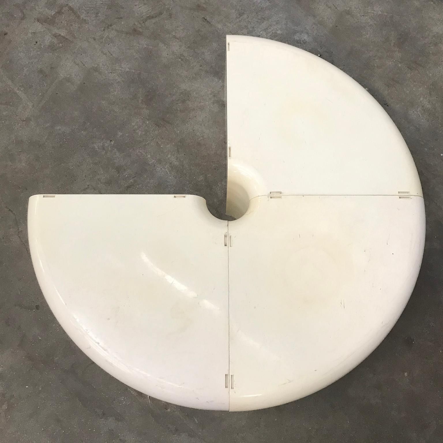 photo for sale Three Half Round Plastic Side Tables In Off White, Circa 1970
