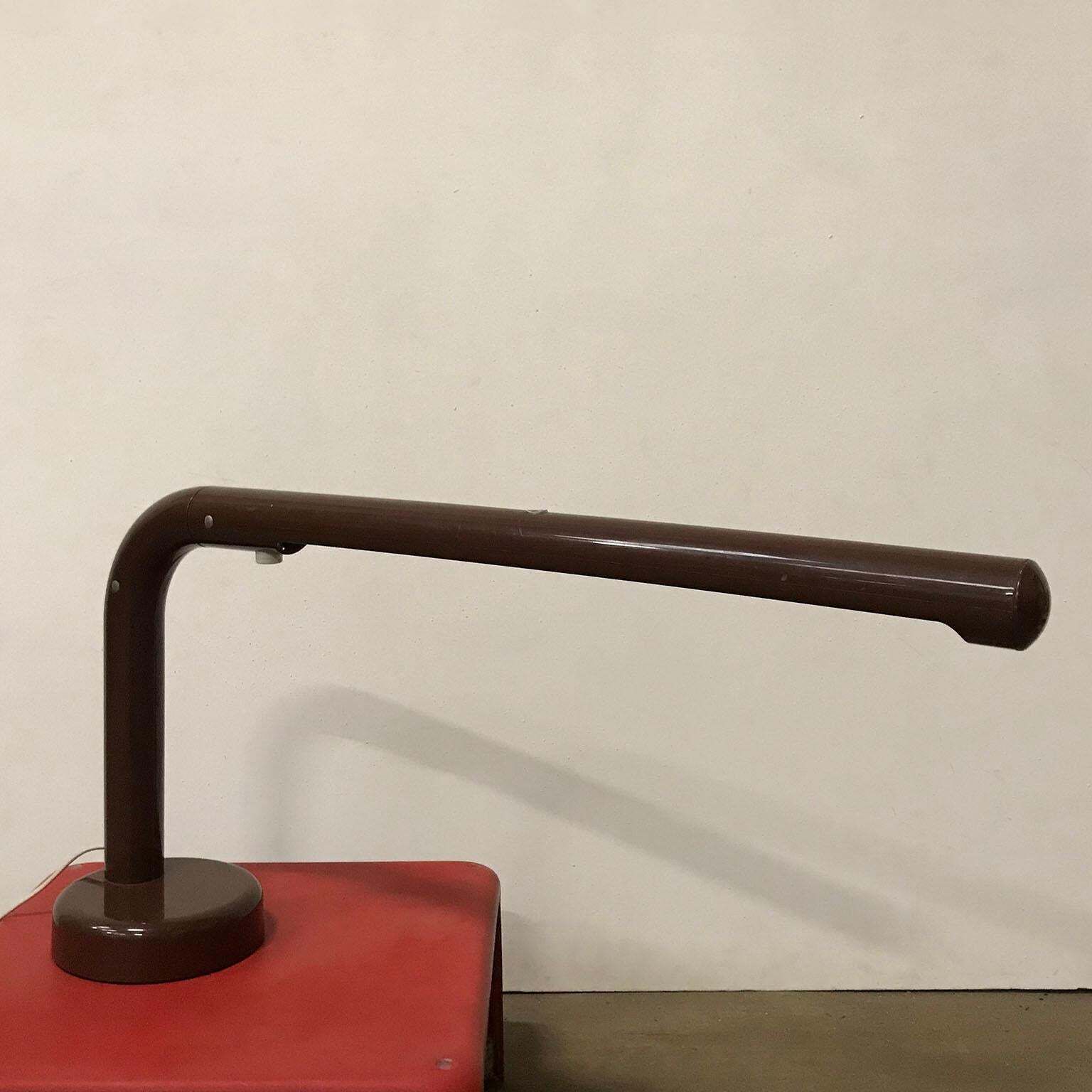 1960, Anders Pehrson For Atelje Lyktan, Sweden, Tube Desk Lamp In Brown Plastic photo furniture