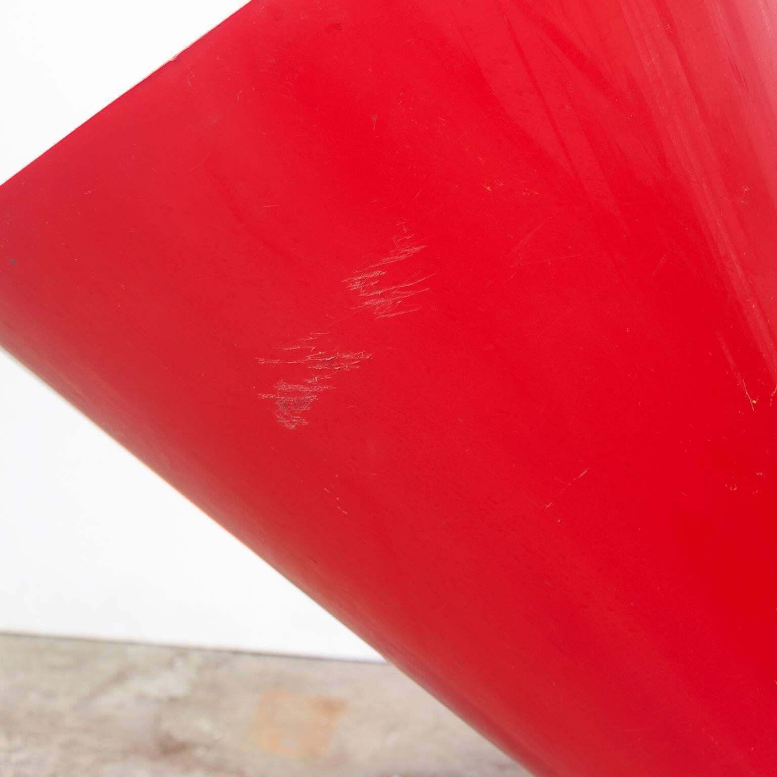 photo furniture 1989, Cortesi E Scansetti For Cartel, Plastic Wastepaper Bin In A Conical Shape