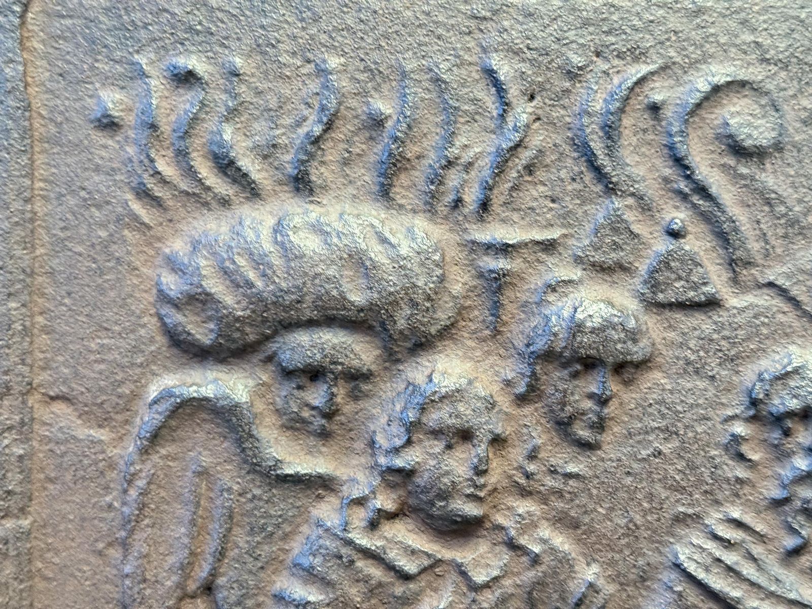 photo for sale 17th Century German 'Lot And Daughters' Stove Plate / Backsplash, Gothic Period