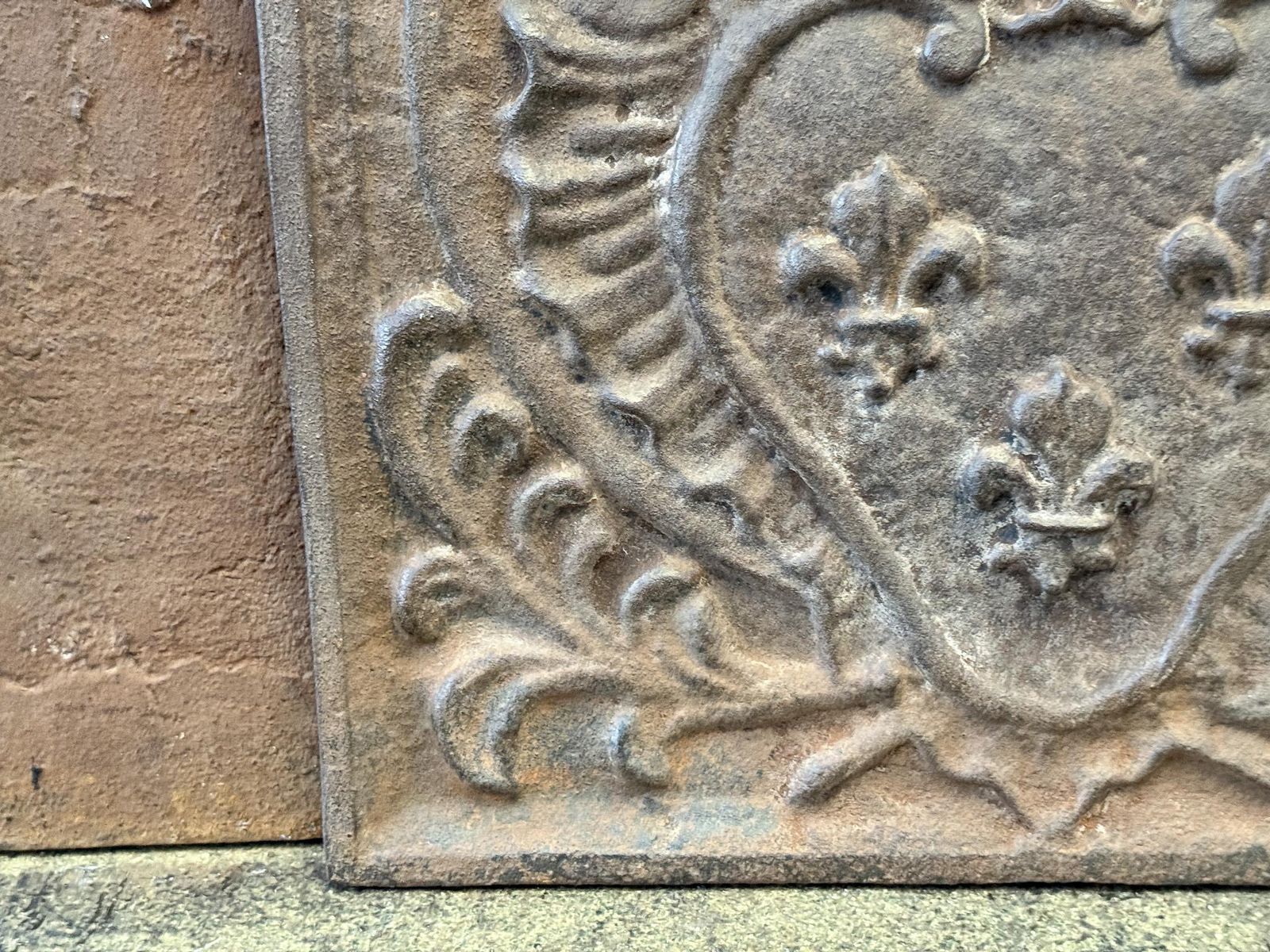 French Louis XV Style 'Arms Of France' Fireback / Backsplash photo vintage