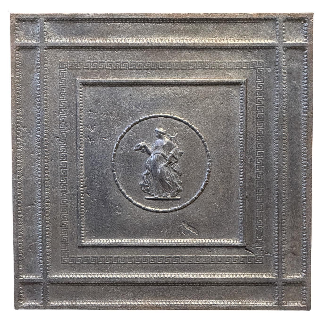 French Art Deco 'Lady' Fireback / Backsplash, Early 20th Century