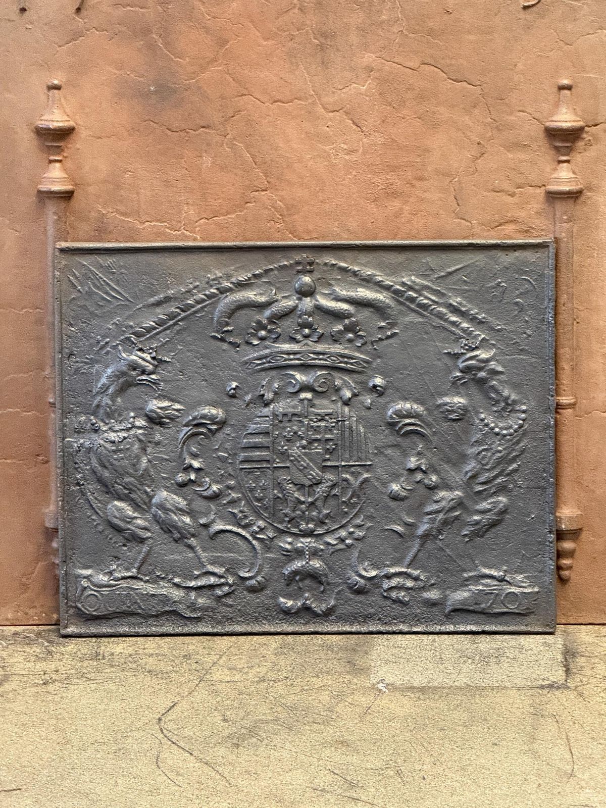 18th Century French 'Arms Of Lorraine' Fireback / Backsplash, Louis XV Period photo for sale
