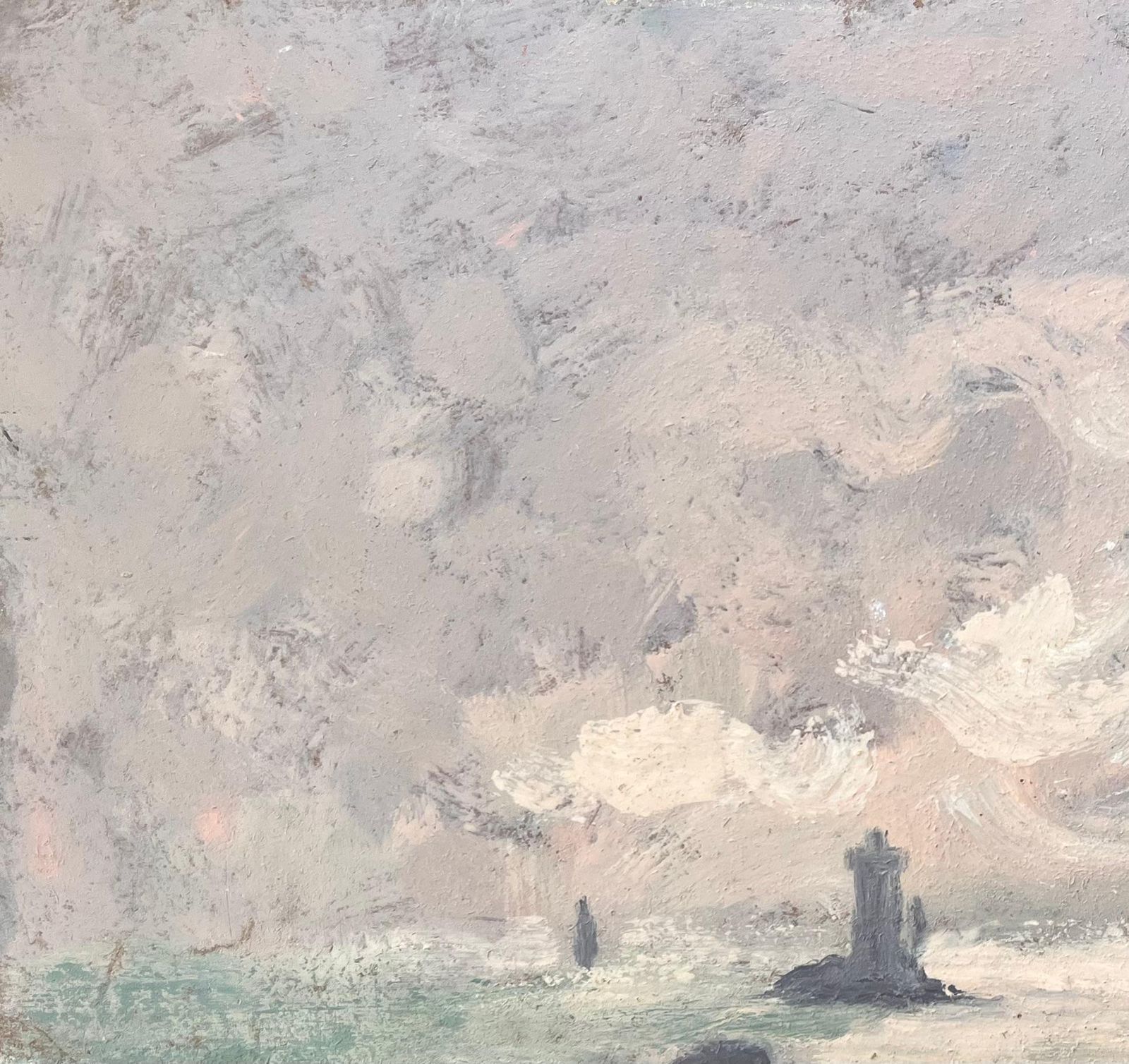 French Impressionist Seascape Oil Of La Vieille Lighthouse Off Pointe Du Raz photo 640.0