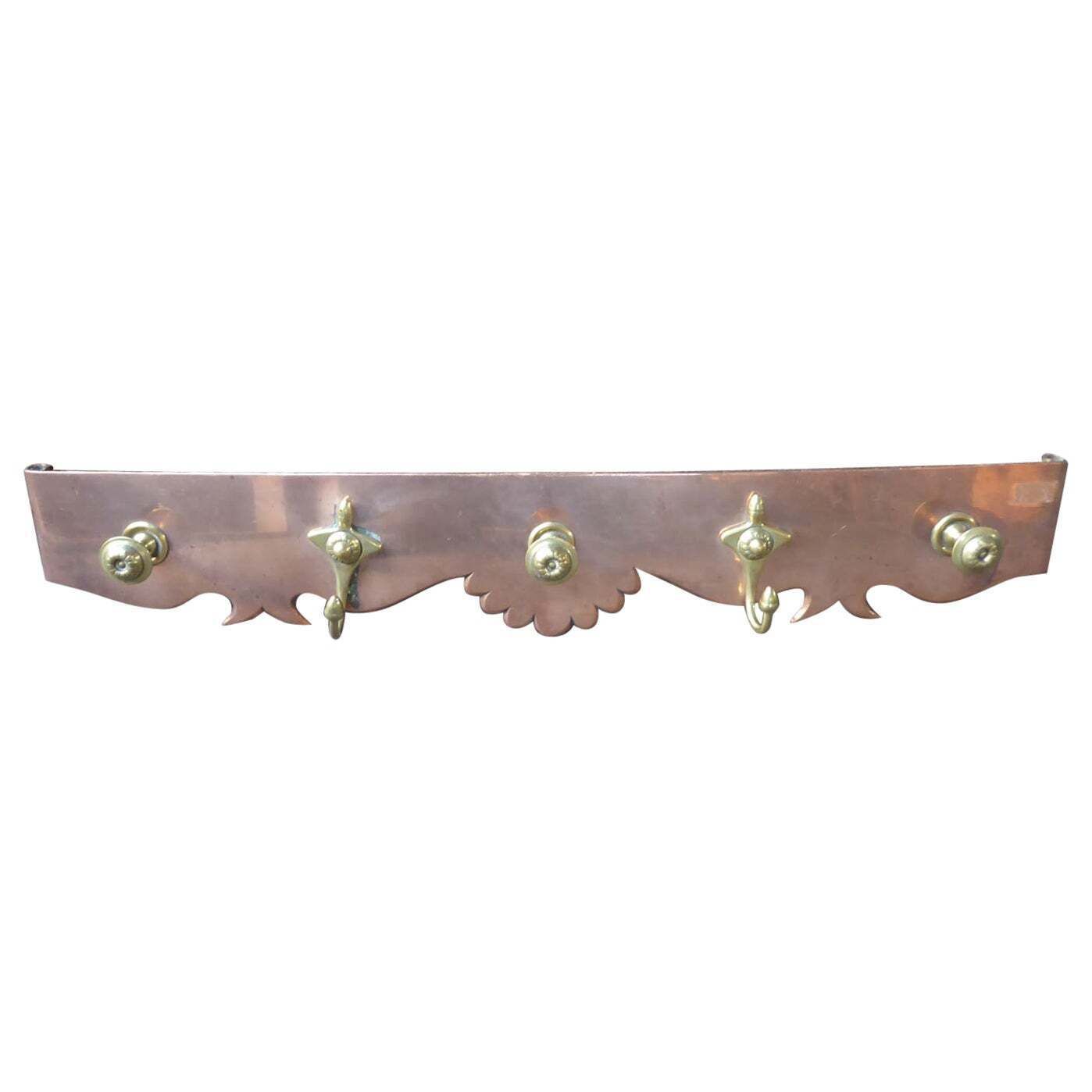 Art Nouveau Period Fireplace Tool Hanger Or Hook, Early 20th Century
