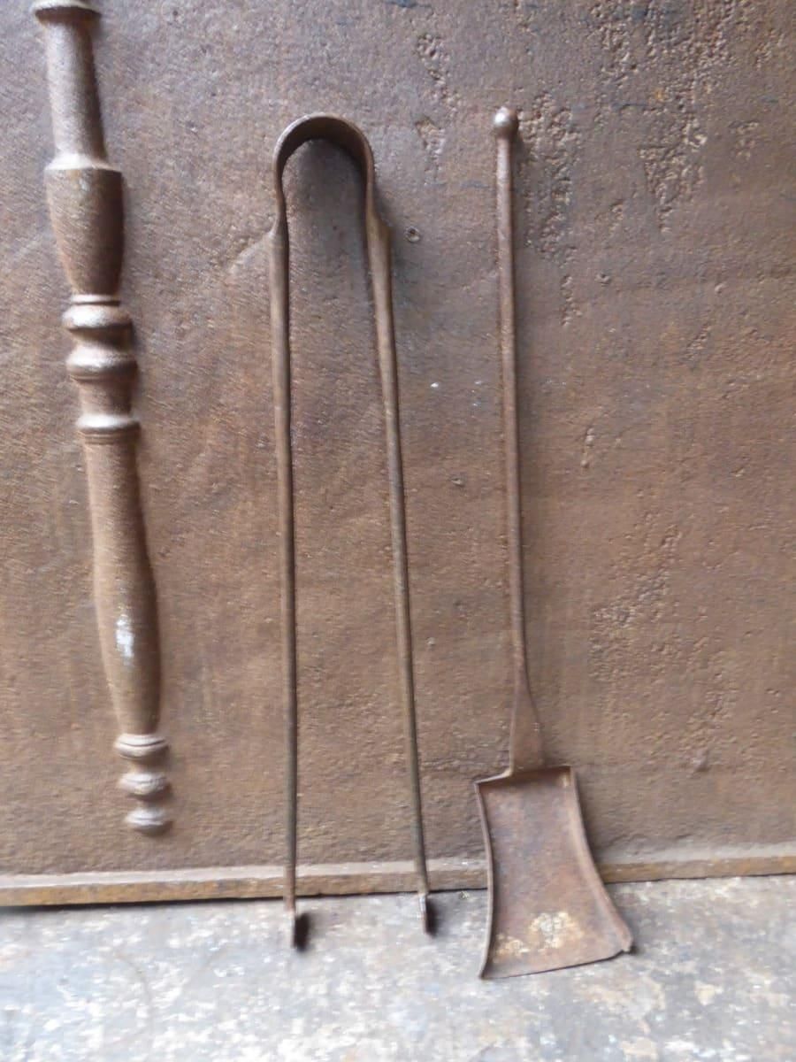 French Wrought Iron Fireplace Tools Or Fire Tools, Louis XV Period, 18th Century photo furniture