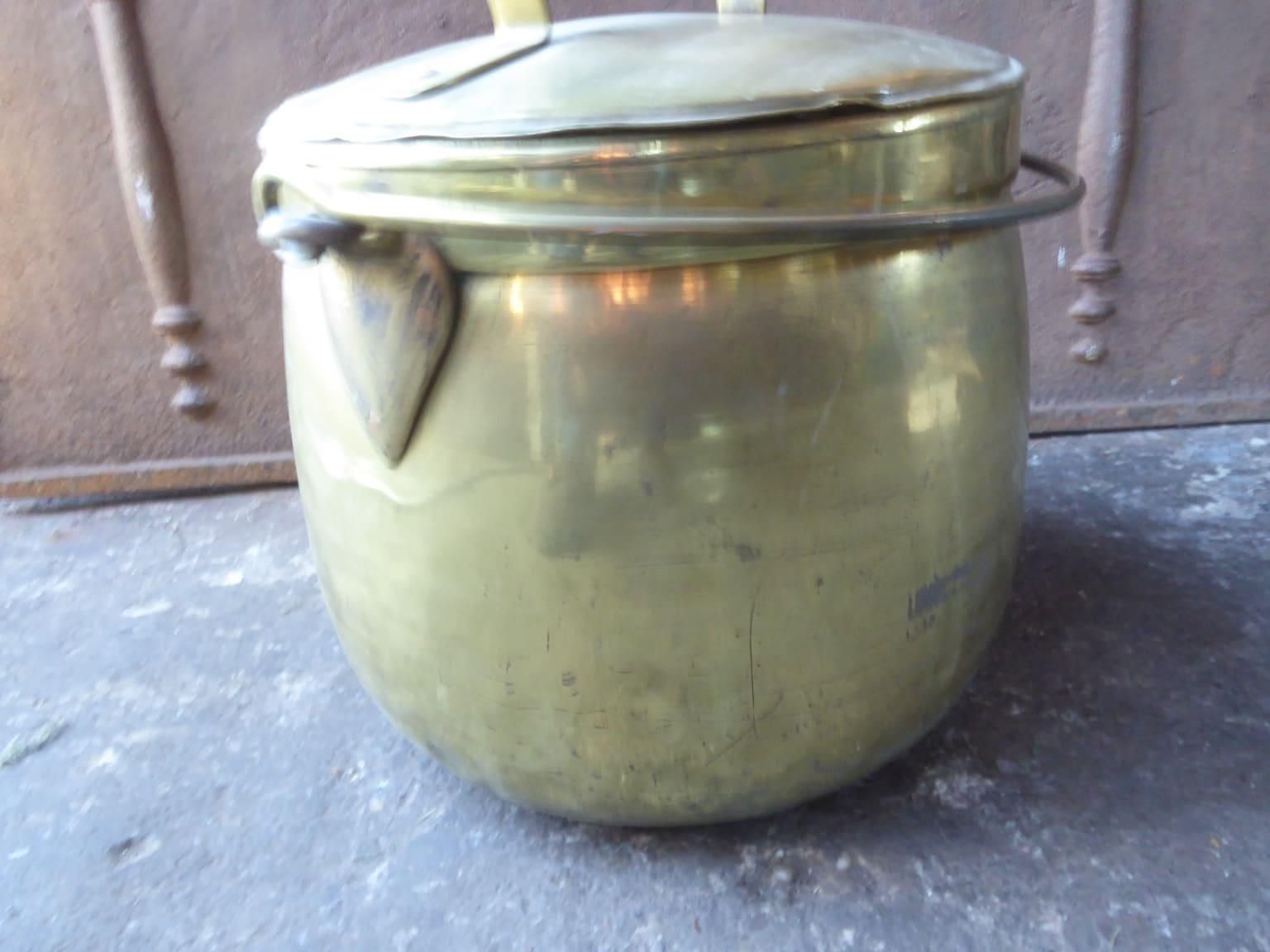 19th Century Dutch Polished Brass Firewood Basket, Victorian Period photo 296.0