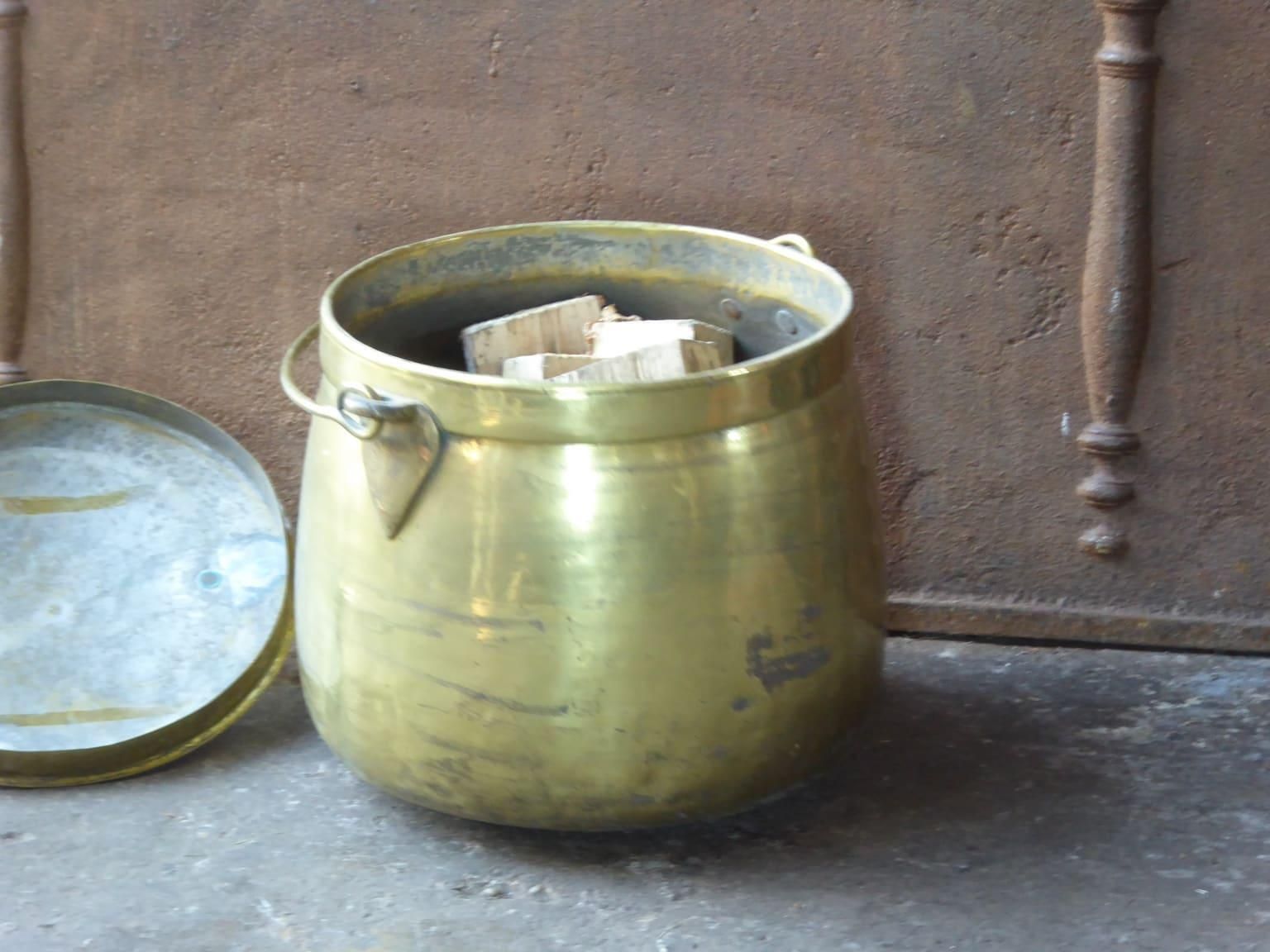 photo for sale 19th Century Dutch Polished Brass Firewood Basket, Victorian Period