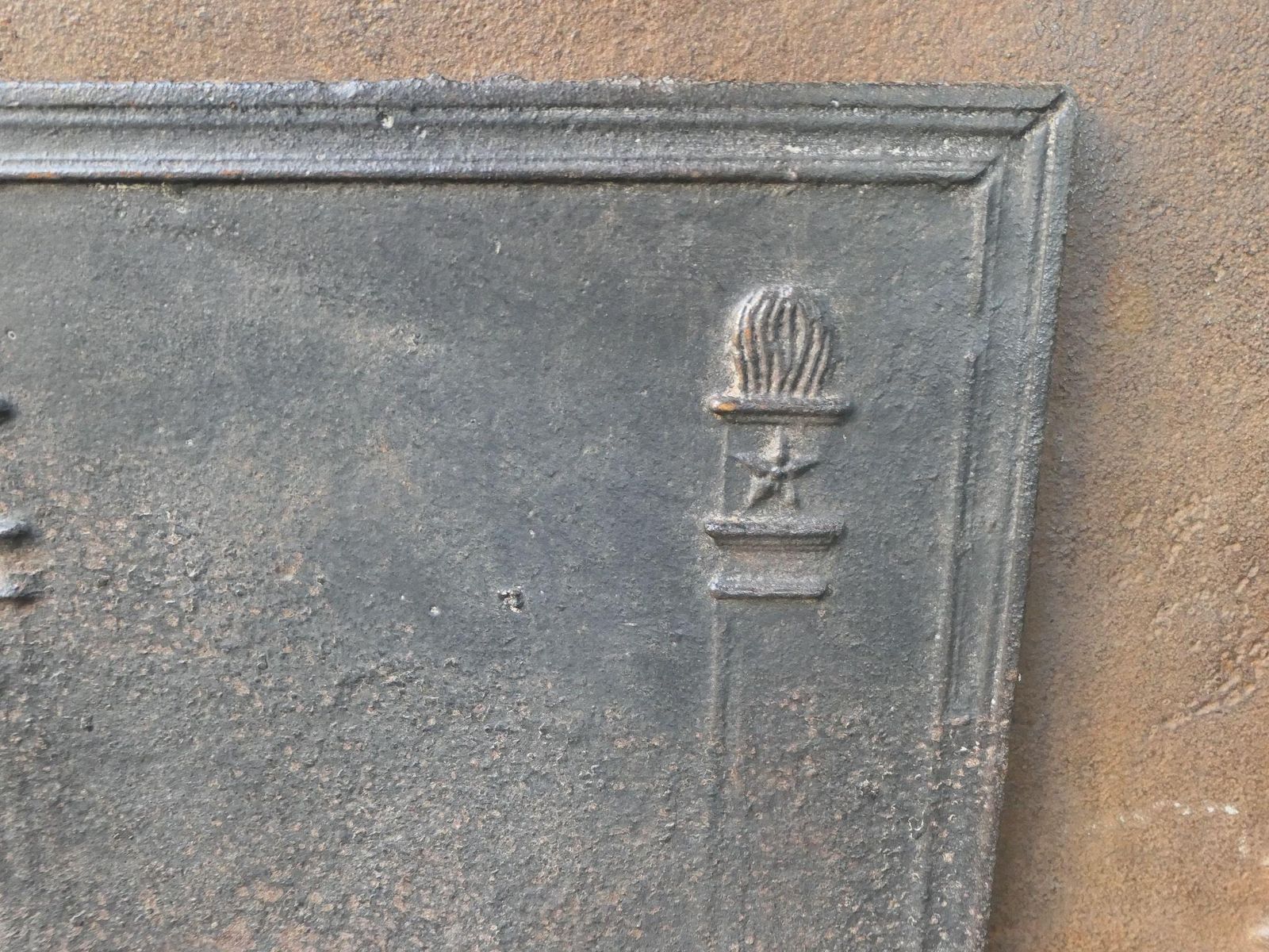 French Neoclassical 'Pillars Of Freedom' Fireback / Backsplash, Early 19th C photo buy