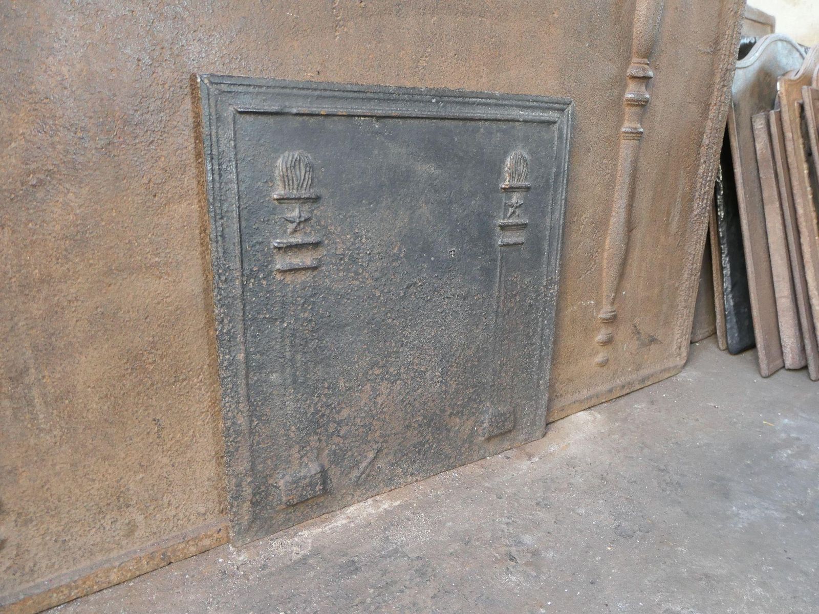 Home Fixtures French Neoclassical 'Pillars Of Freedom' Fireback / Backsplash, Early 19th C photo