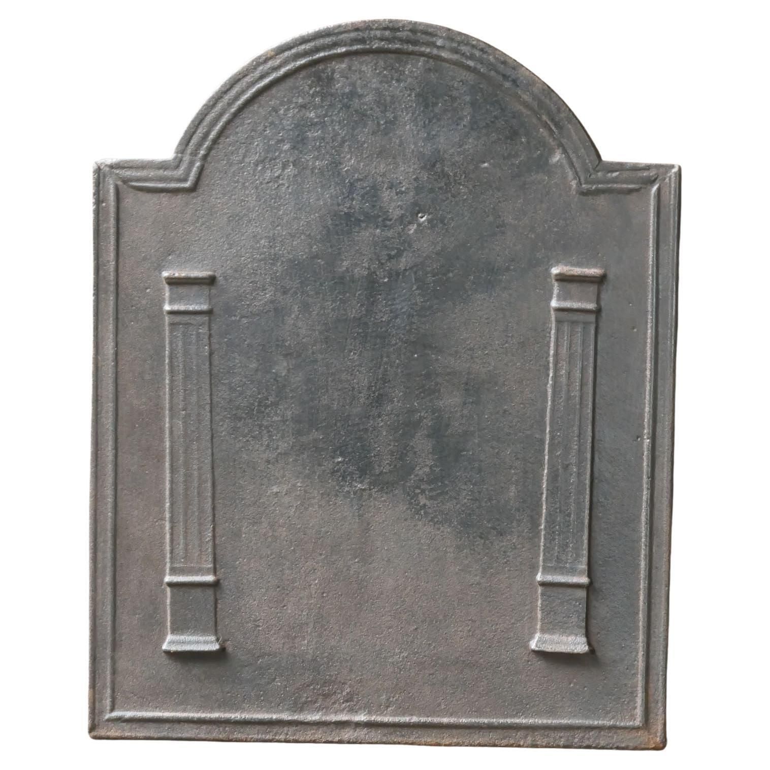 French 'Pillars Of Freedom' Fireback / Backsplash, 18th   19th C. Neoclassical P