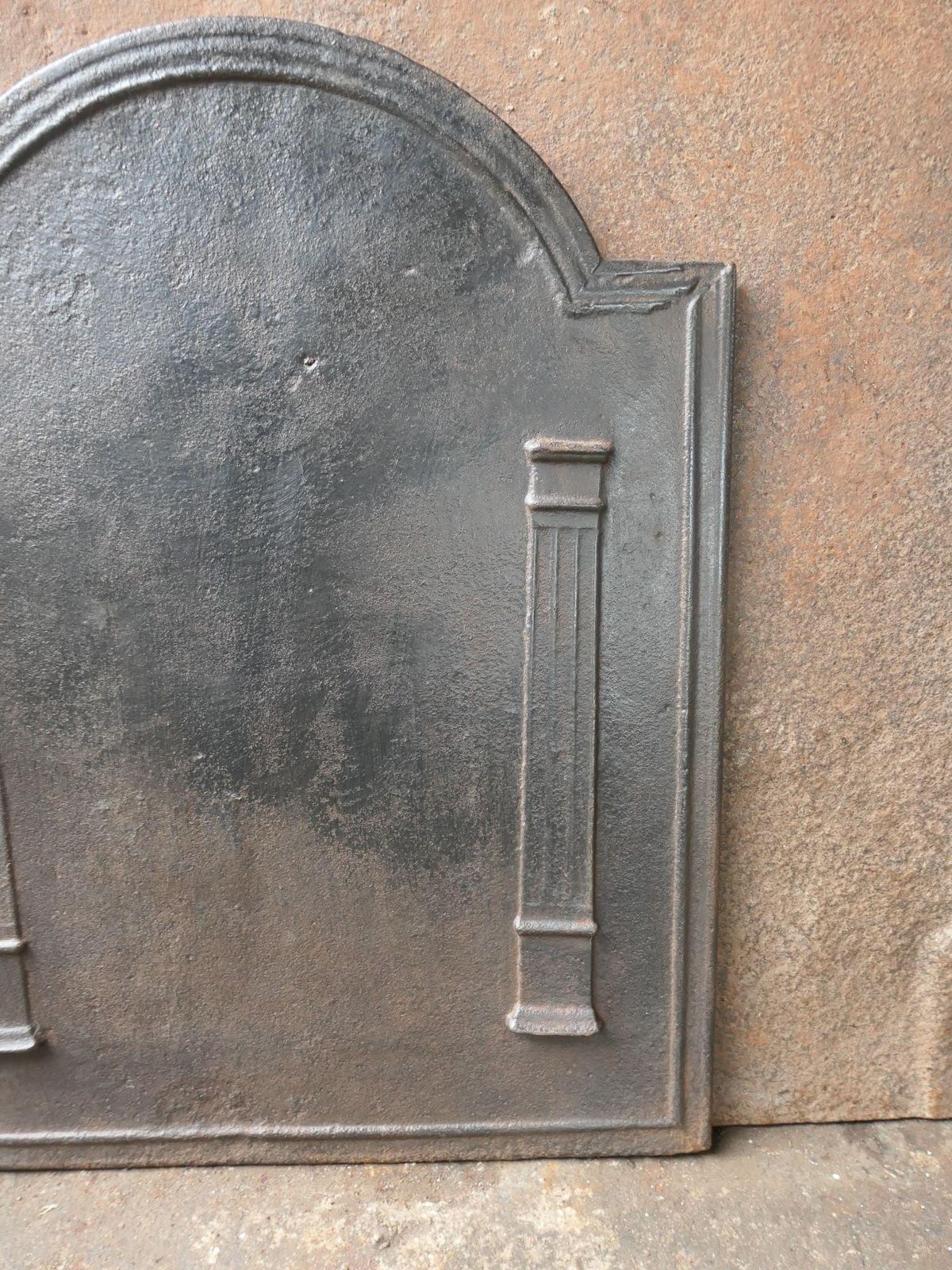 French 'Pillars Of Freedom' Fireback / Backsplash, 18th   19th C. Neoclassical P photo vintage