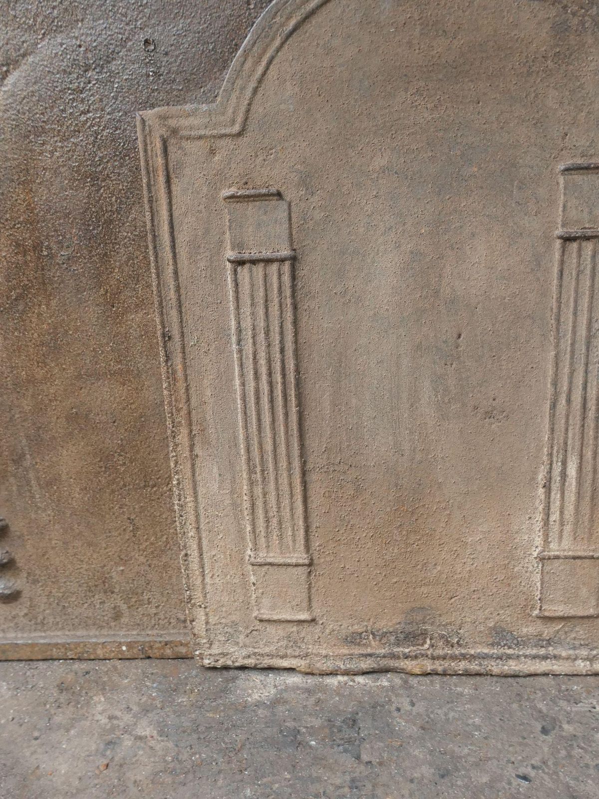 French 'Pillars Of Freedom' Fireback / Backsplash, Early 19th Century photo vintage