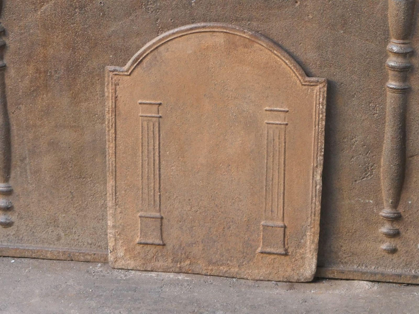 French Neoclassical 'Pillars Of Freedom' Fireback / Backsplash, Early 19th Centu photo 296.0