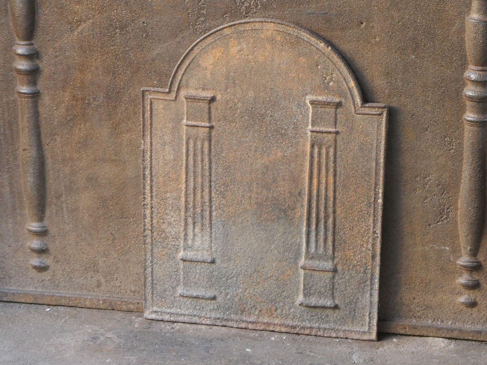 French Neoclassical Period 'Pillars Of Freedom' Fireback / Backsplash photo 296.0