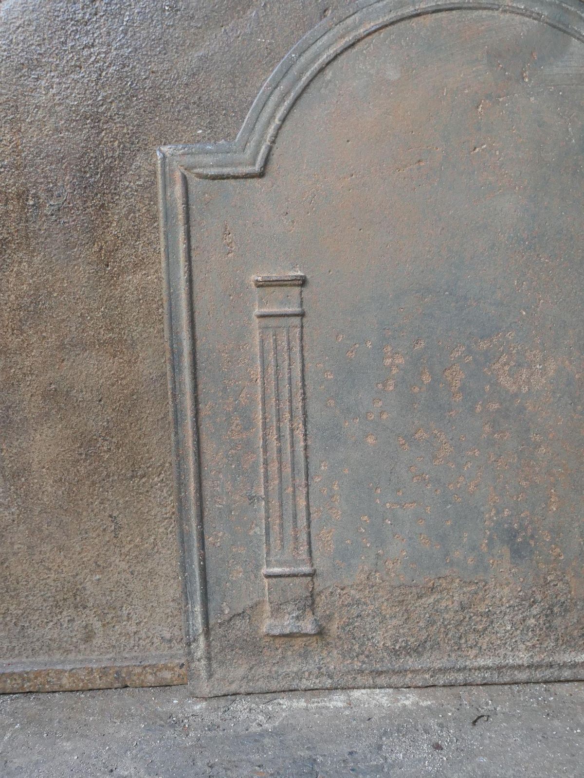 photo furniture French Neoclassical 'Pillars Of Freedom' Fireback / Backsplash, Early 19th Centu
