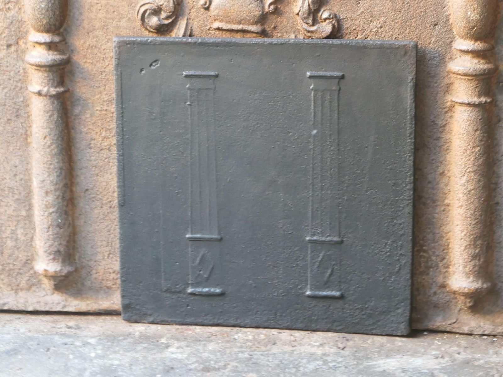 French 'Pillars Of Freedom' Fireback / Backsplash, Early 19th Century photo Home Fixtures