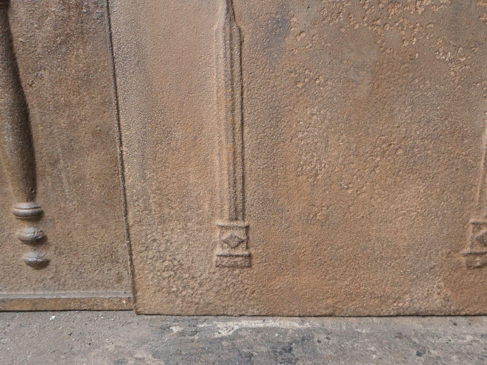 photo for sale French 'Pillars Of Freedom' Fireback / Backsplash, 18th   19th Century