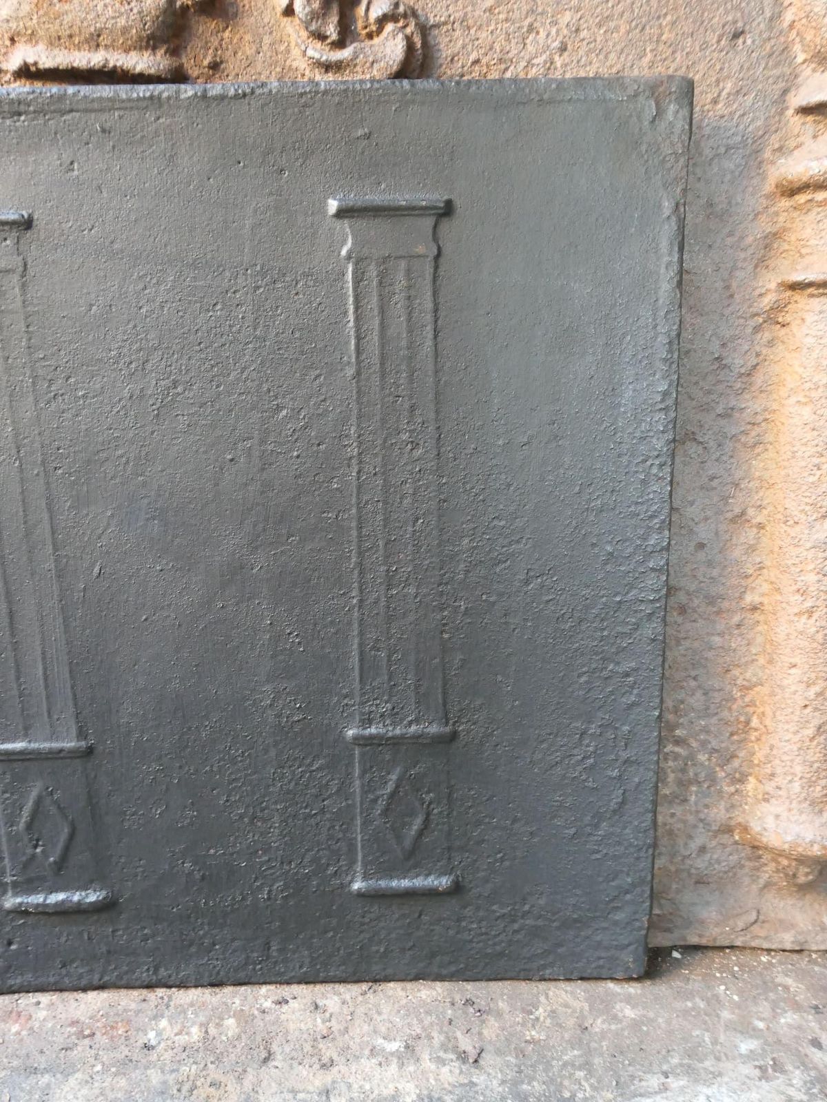 French 'Pillars Of Freedom' Fireback / Backsplash, Early 19th Century photo vintage