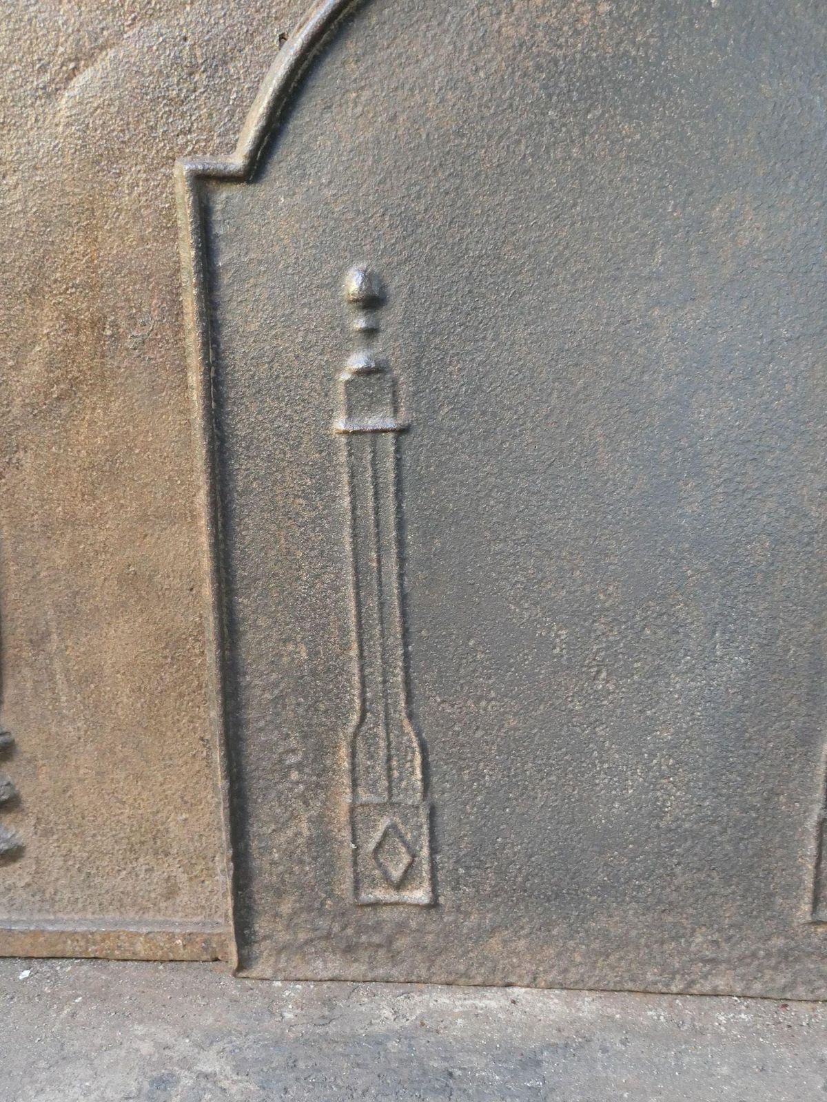 photo furniture French 'Pillars Of Freedom' Fireback / Backsplash, Early 19th Century, Neoclassi