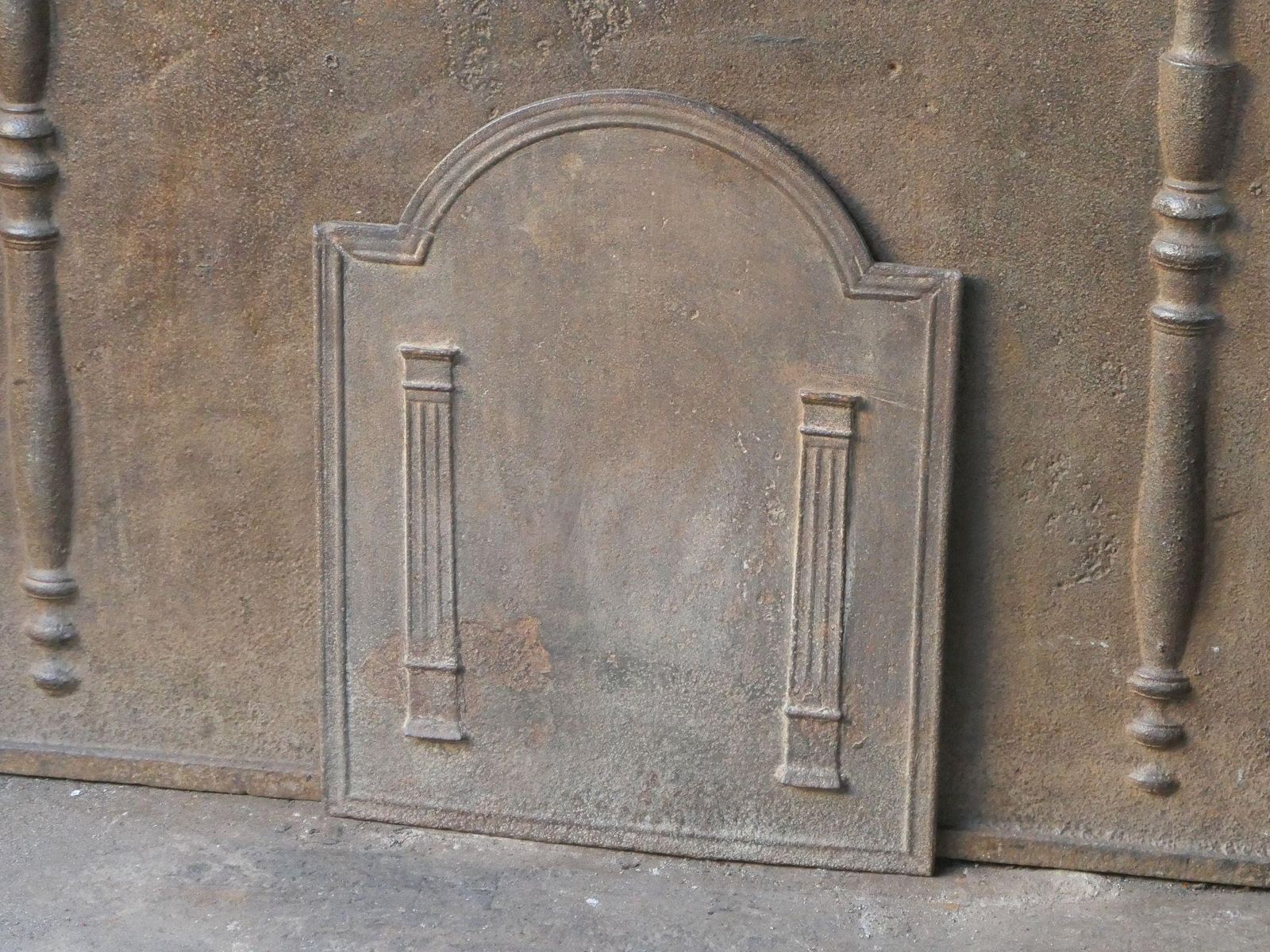French Neoclassical Period 'Pillars Of Freedom' Fireback / Backsplash photo 322.0