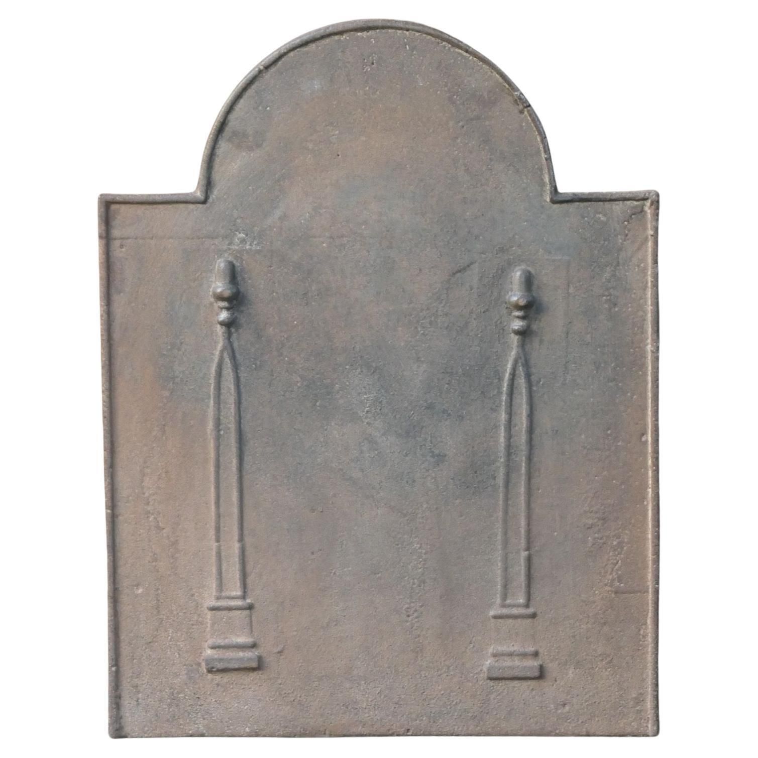 French Neoclassical 'Pillars Of Freedom' Fireback / Backsplash, Early 19th Centu