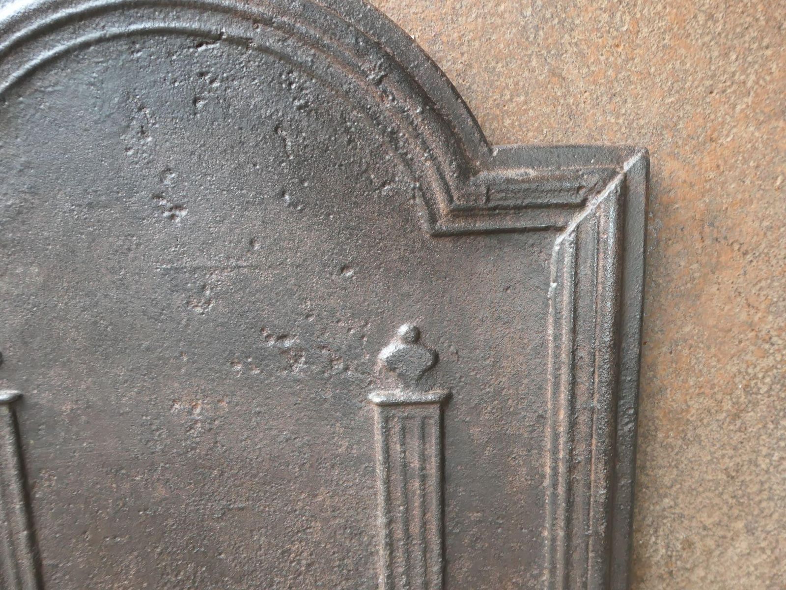 French Neoclassical Period 'Pillars Of Freedom' Fireback / Backsplash photo vintage