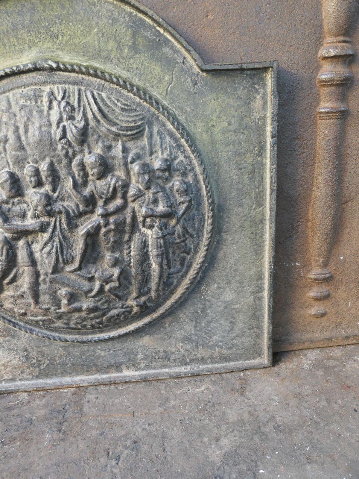 20th Century French Victorian Style 'Religious Theme' Fireback / Backsplash photo vintage