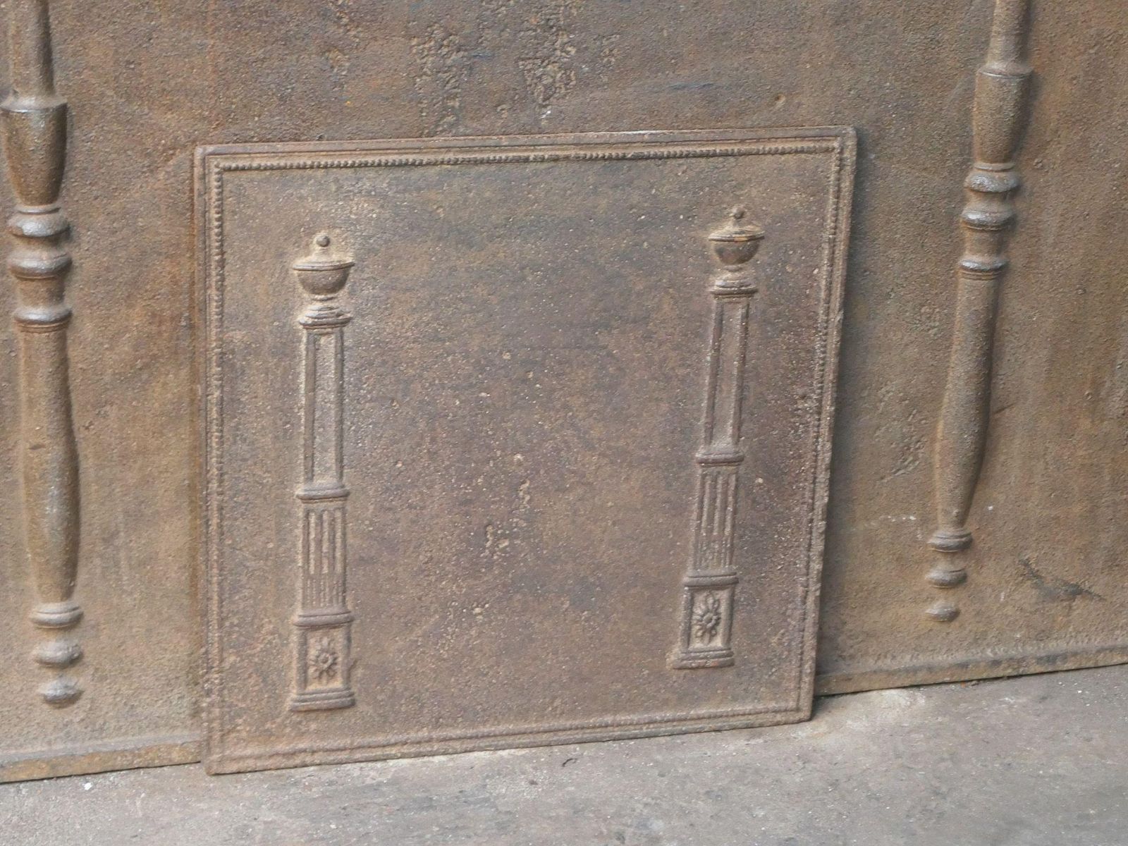 French 'Pillars Of Freedom' Fireback / Backsplash, Early 19th Century photo Home Fixtures