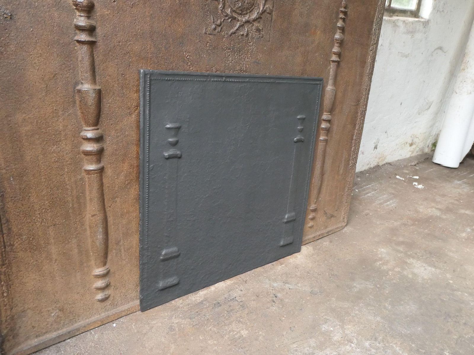 photo furniture French 'Pillars Of Freedom' Fireback / Backsplash, Early 19th C.