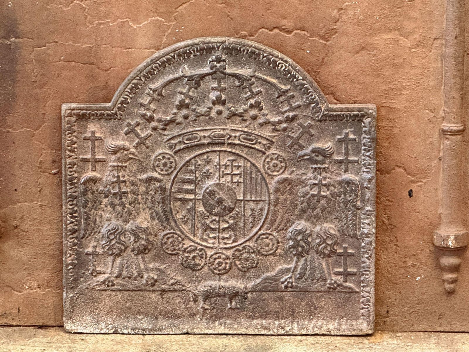 French 'Arms Of Lorraine' Fireback, 20th Century, Louis XIV Style photo furniture