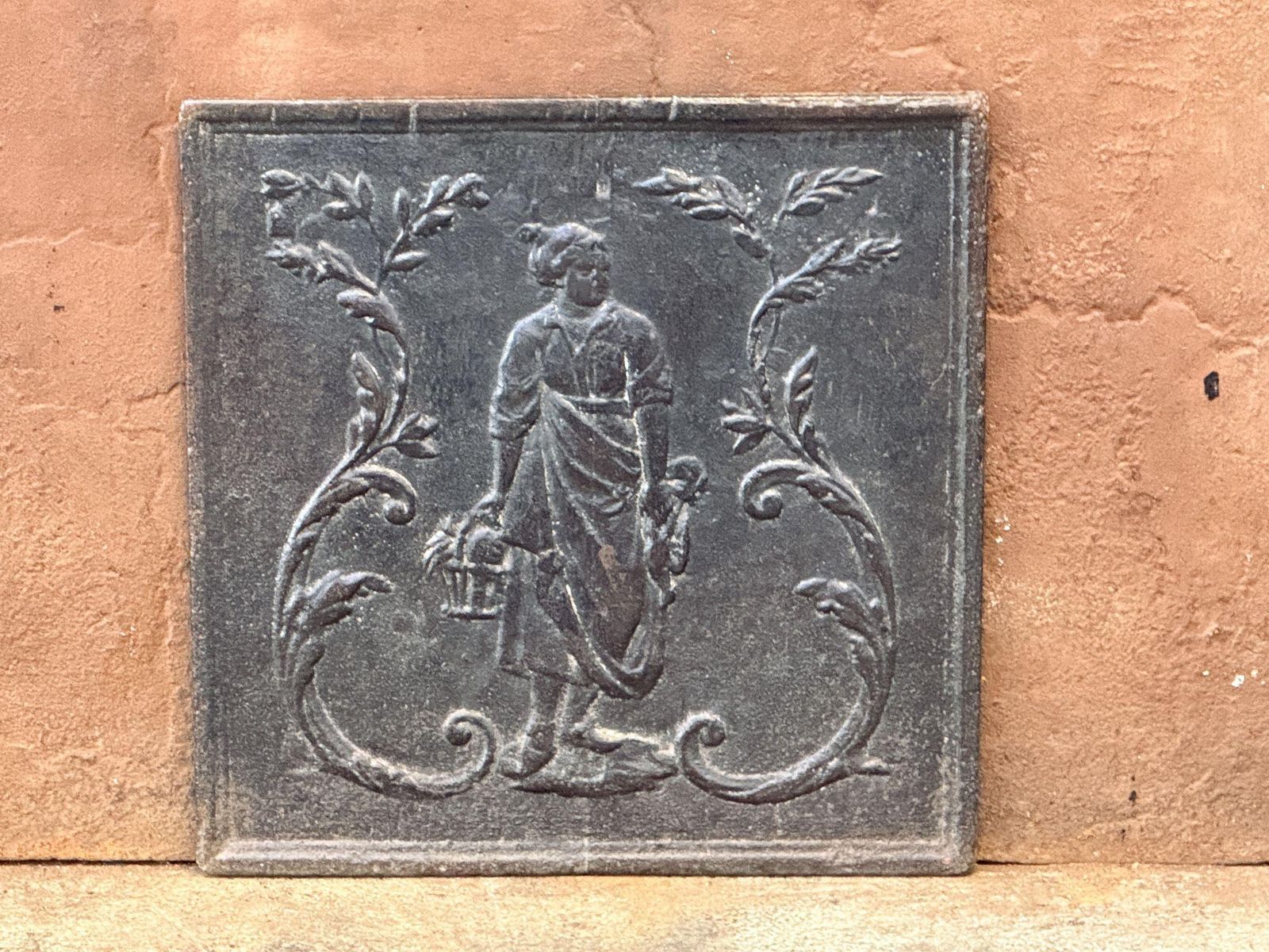 French Napoleon III 'Woman' Fireback / Backsplash, 19th Century Period photo furniture