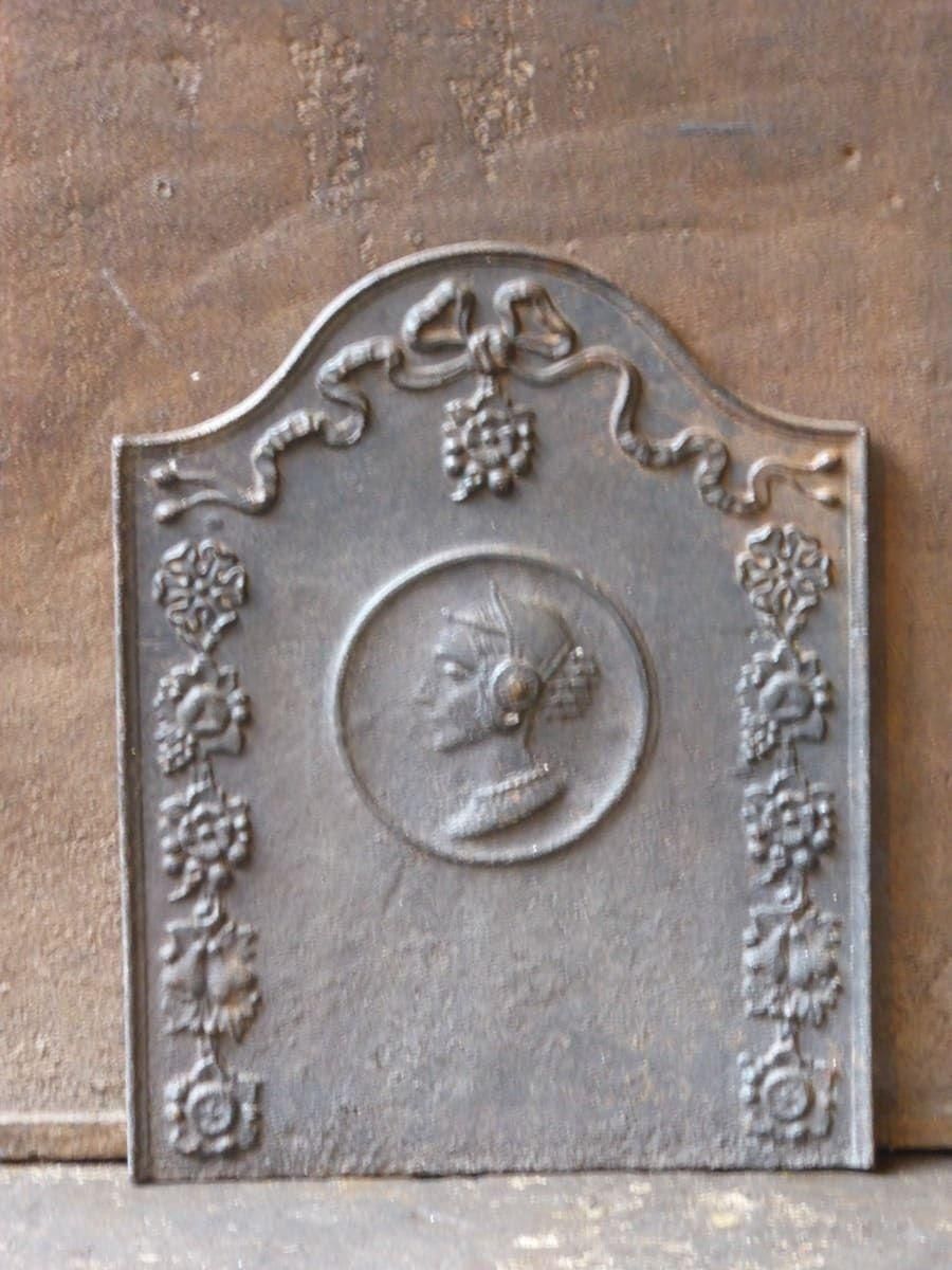 Small French Napoleon III 'Woman' Fireback / Backsplash, 19th Century photo furniture