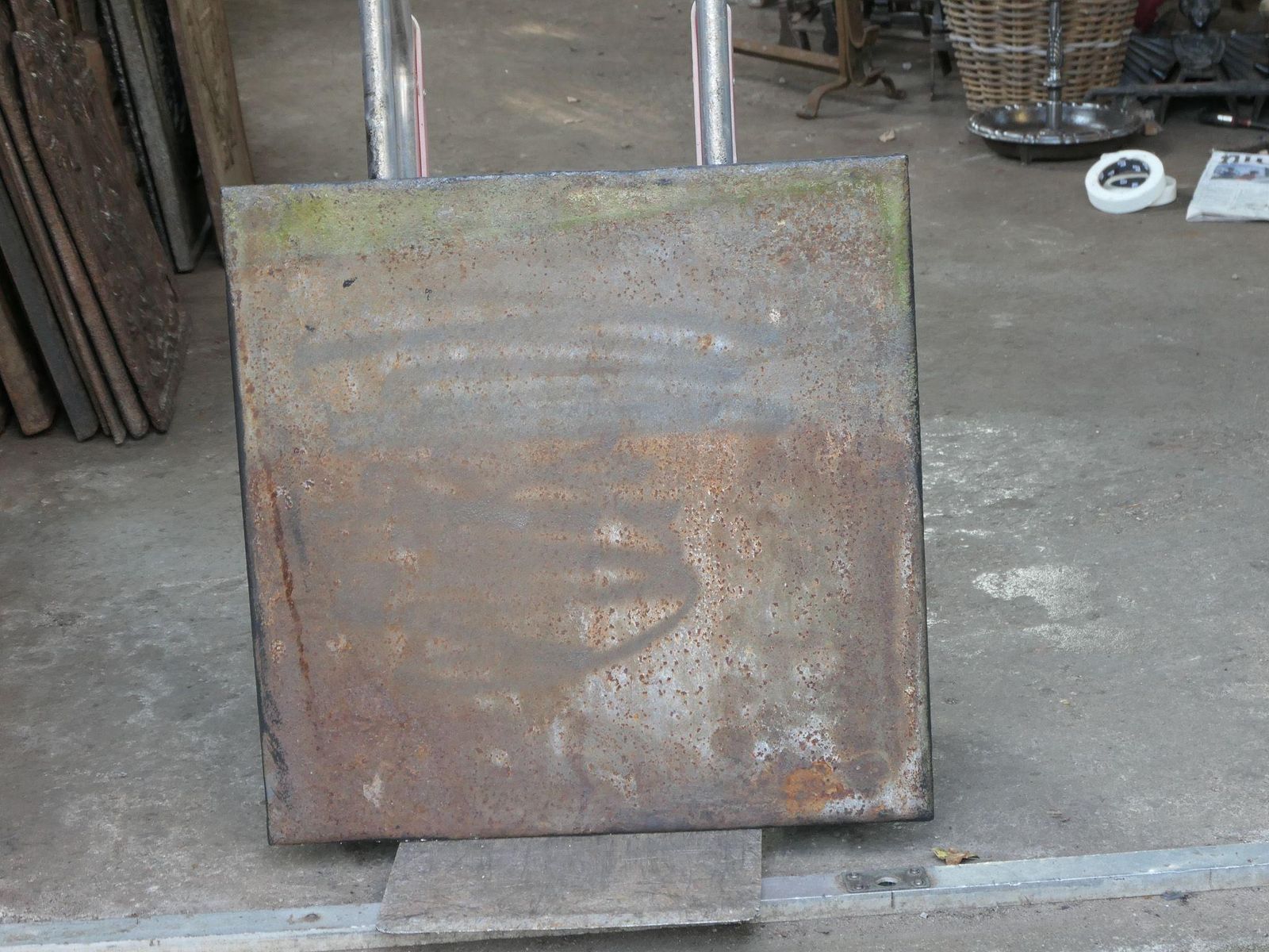 photo furniture French 'Pillars Of Freedom' Fireback / Backsplash, Early 19th Century