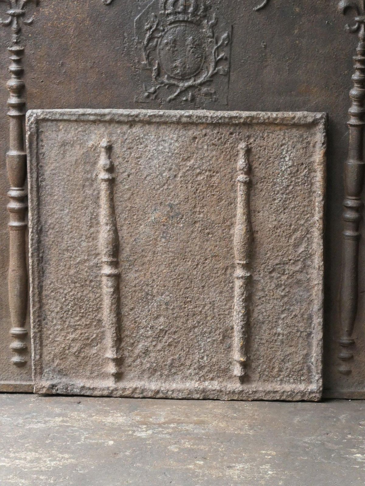 French 'Pillars Of Hercules' Fireback / Backsplash, Early 18th Century photo furniture