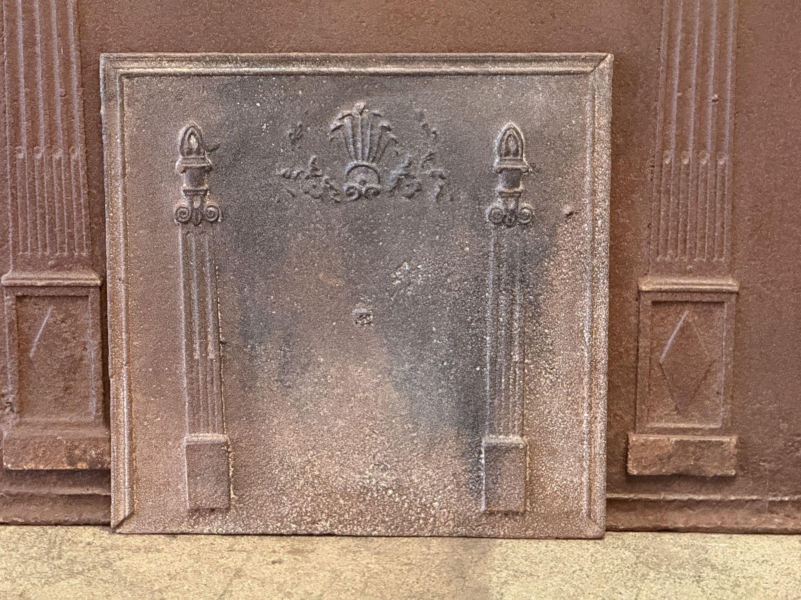 French 'Pillars Of Freedom' Fireback / Backsplash, Early 19th Century photo for sale