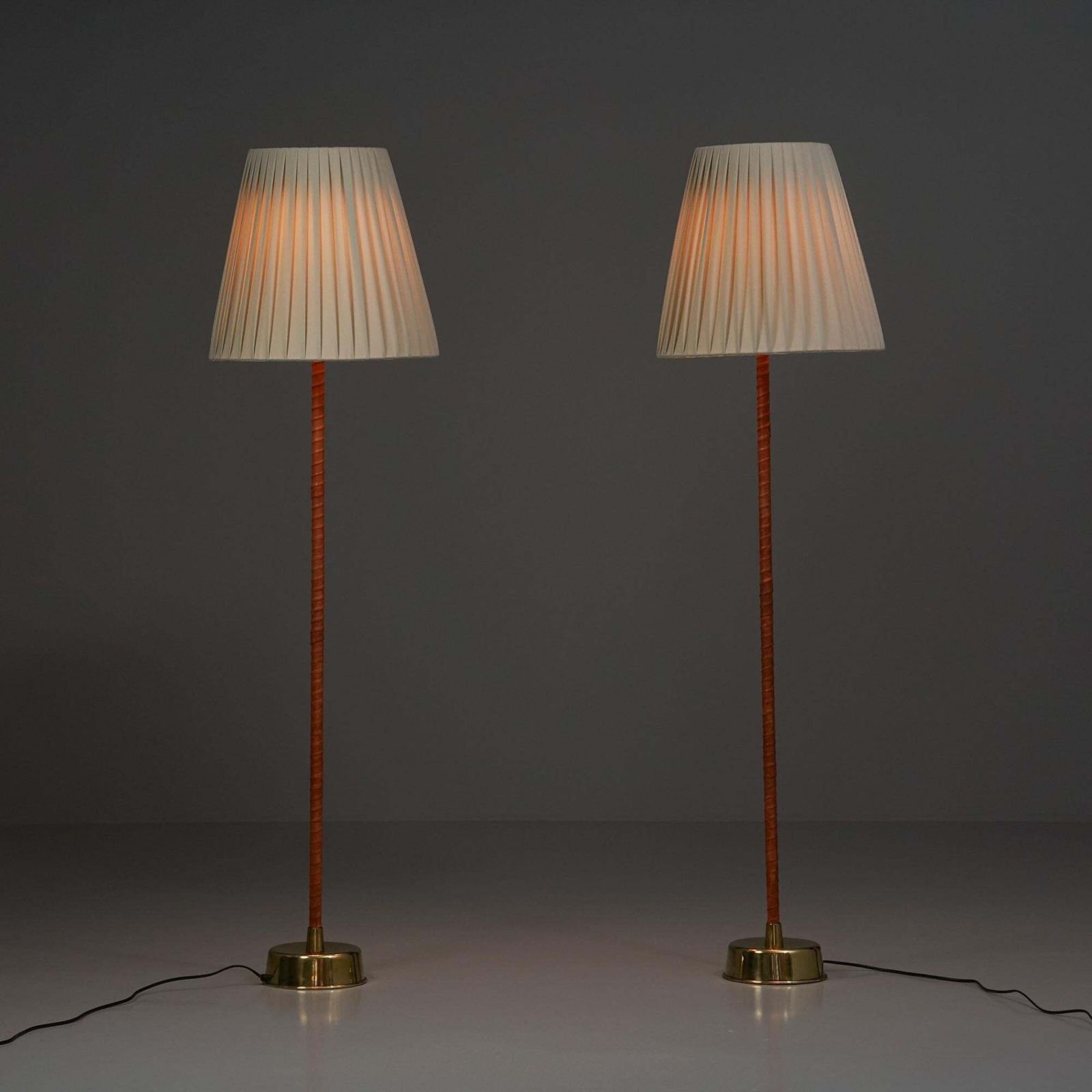Pair Of Ihanne/Senator Floor Lamps, Lisa Johansson Pape, Orno Oy, 1950s photo for sale