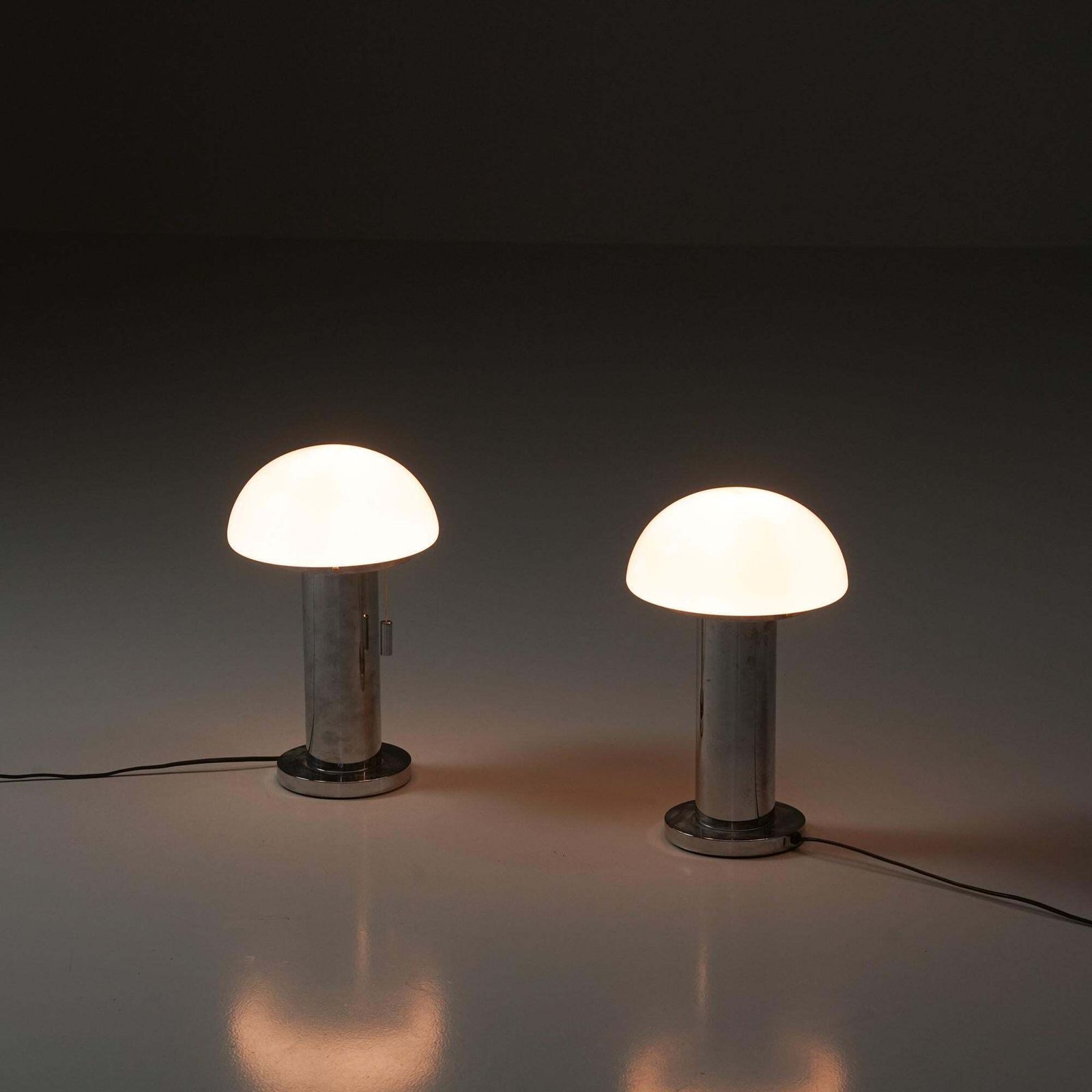 Pair Of Mushroom Table Lamps, Glashütte Limburg, 1970/1980s photo furniture