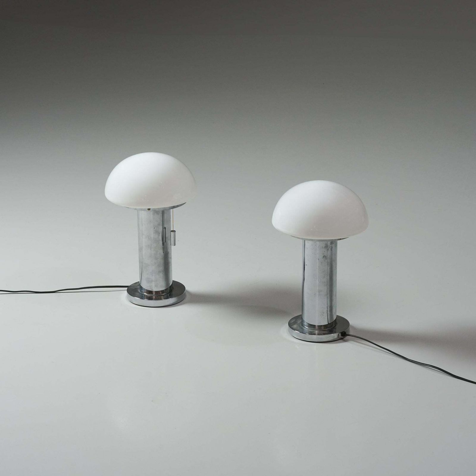 Pair Of Mushroom Table Lamps, Glashütte Limburg, 1970/1980s photo for sale