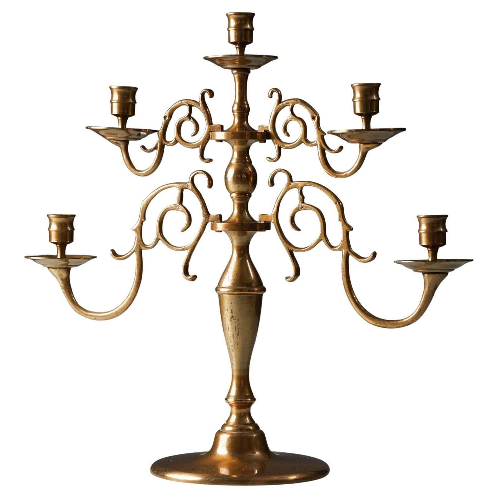 Brass Candelabra Model 1503 By Taidetakomo Hakkarainen, 1930s, Finland