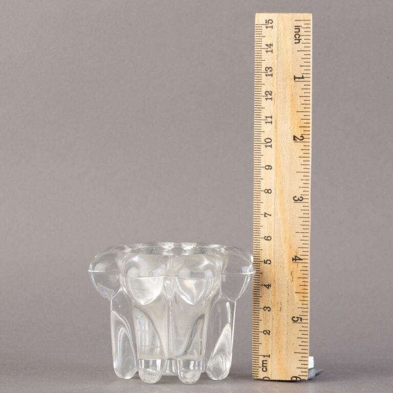 French Mid Century Reims Crystal Glass Candle Holder photo for sale