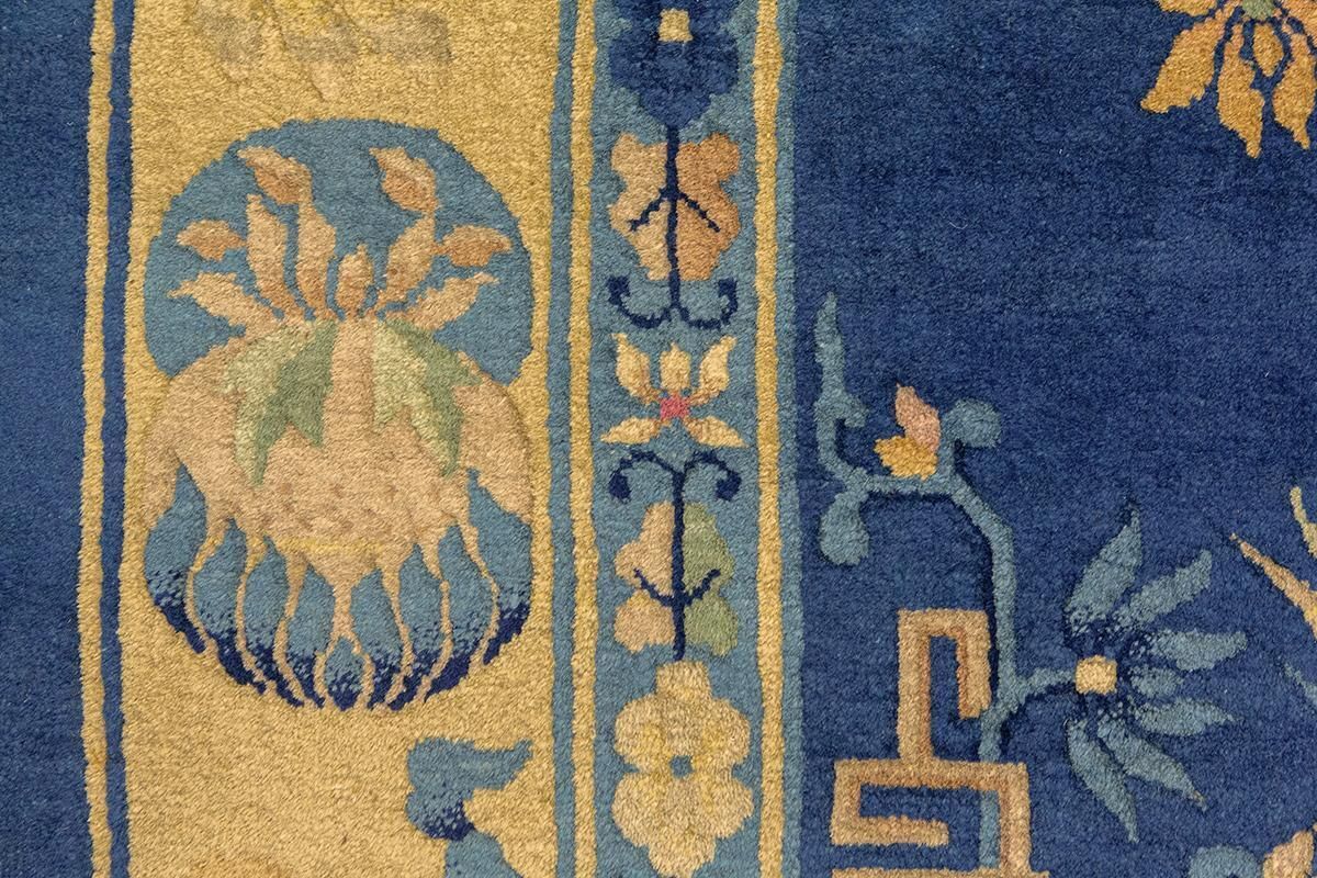 Chinese Rug Blue Peking photo vintage