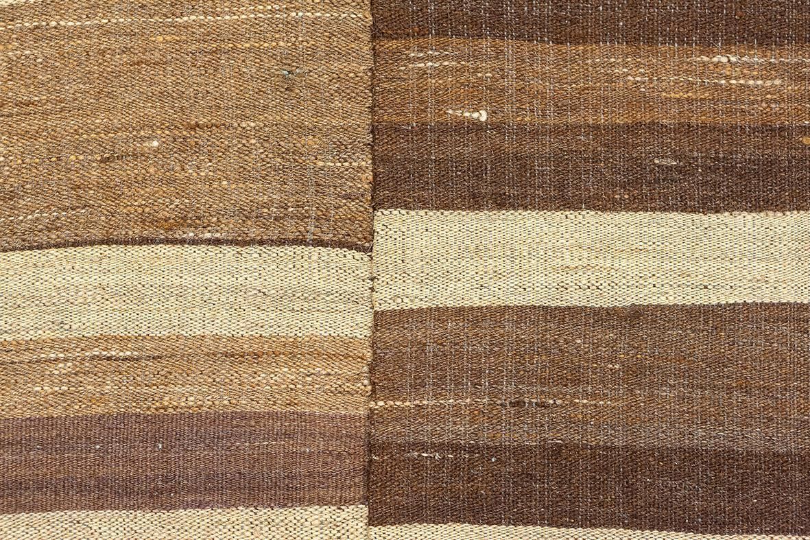 Kilim Rug Striped Design In Natural Tones photo vinterior