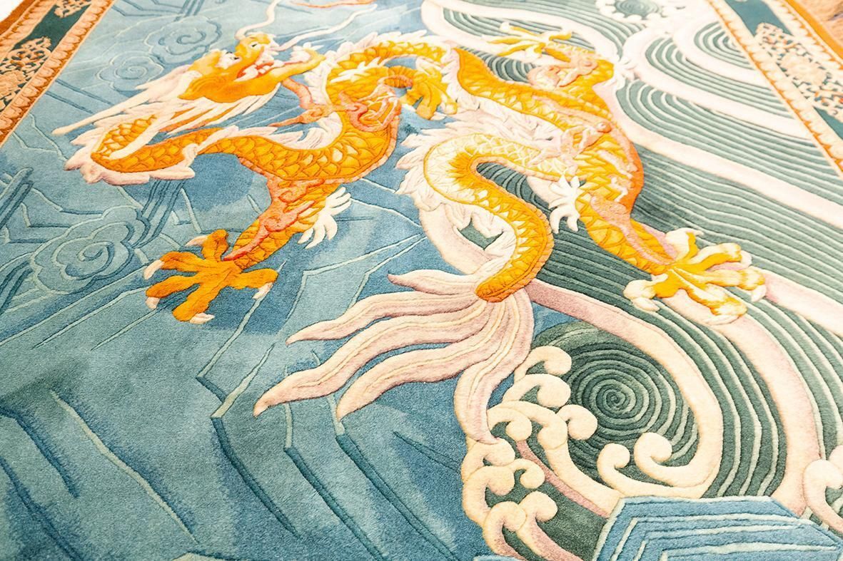 Chinese Rug By Walter Nichols In Relief Technique photo for sale