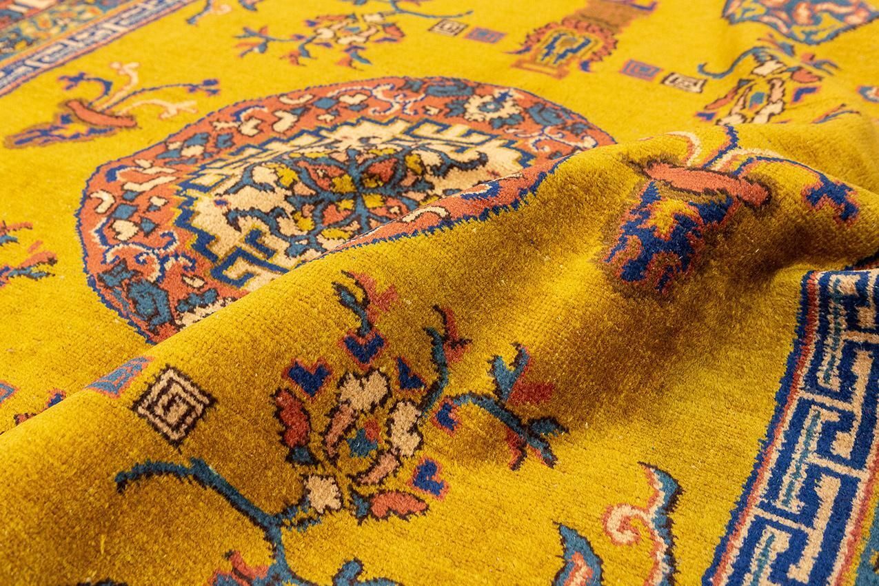 Antique Turkish Sparta Rug Goldish Field Color photo vinterior