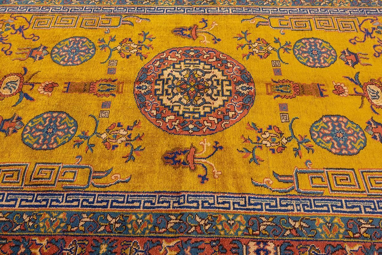 Antique Turkish Sparta Rug Goldish Field Color photo vintage