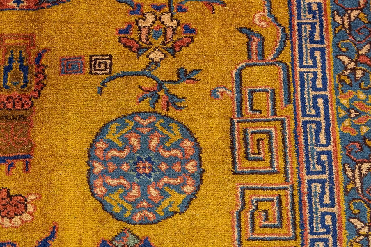photo for sale Antique Turkish Sparta Rug Goldish Field Color